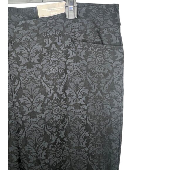 Chicos So Slimming Brigitte Tonal Jacquard Slim Ankle Pants  Black Size 4R - Picture 11 of 14